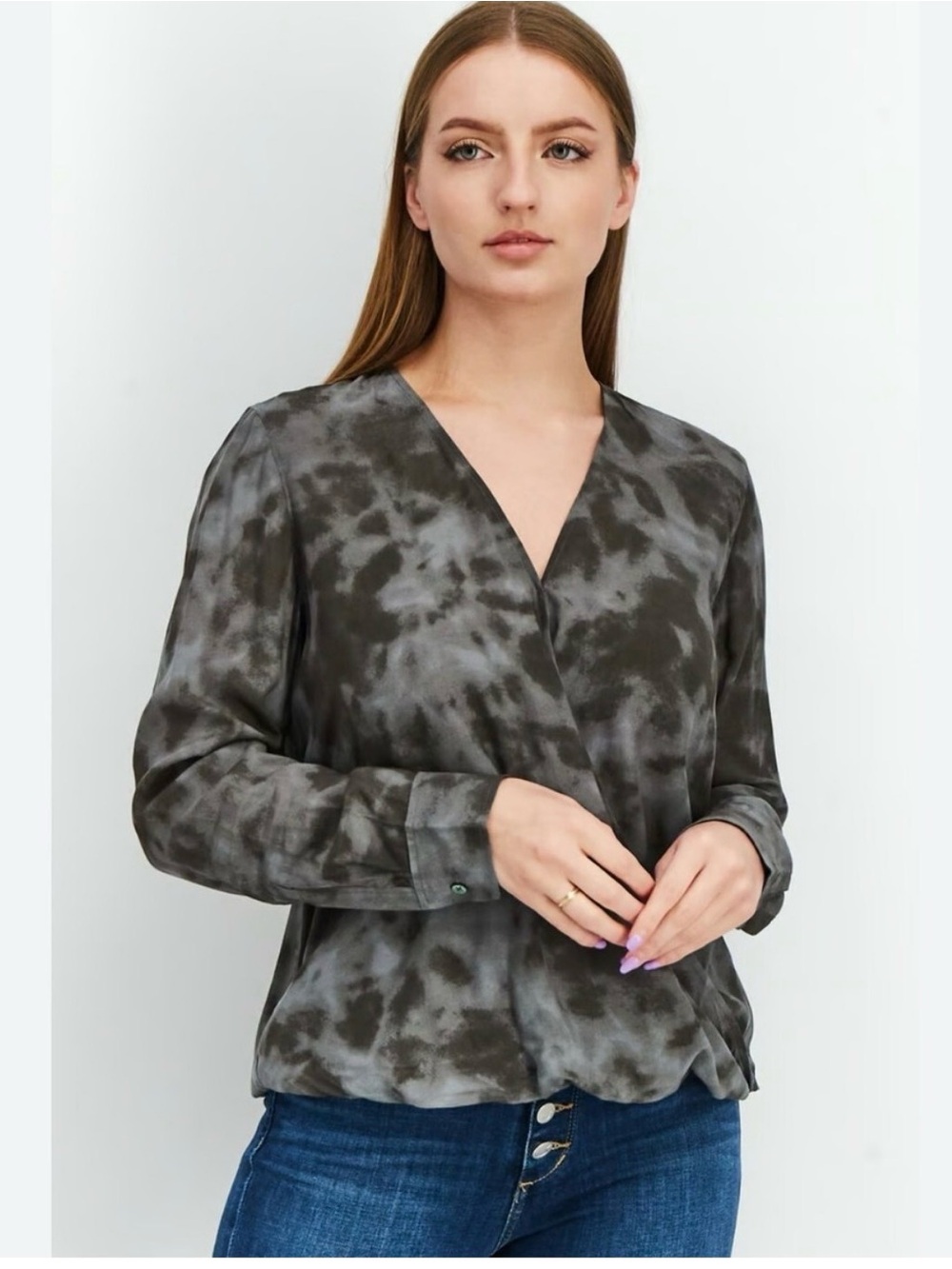 Rails Hilary Slate Tie Dye Wrap Shirt